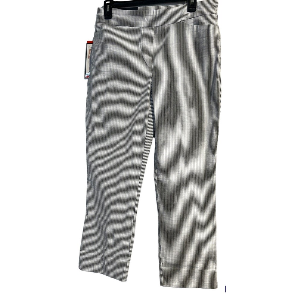 HILARY RADLEY Women's Striped Pants Sz Medium S Slacks Stretch Tummy Control NWT